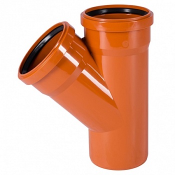 Тройник ПВХ для наруж. канализации KGEA 110/110*45°